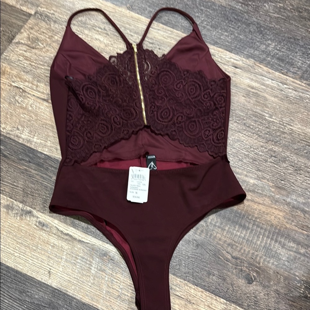 Windsor Burgundy Lace Bodysuit
